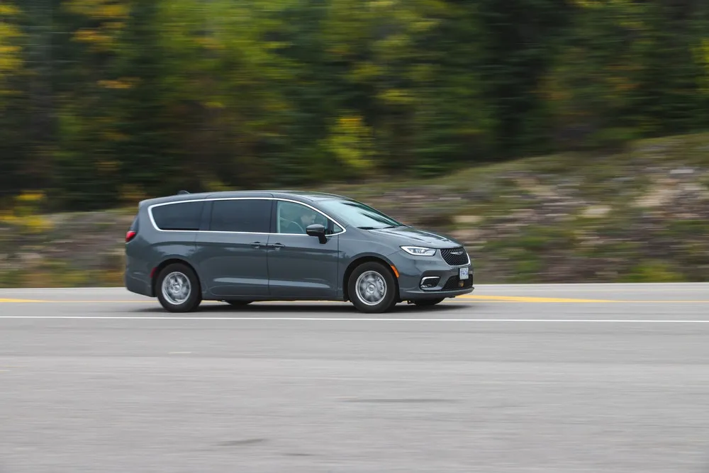 Chrysler Pacifica on the highway