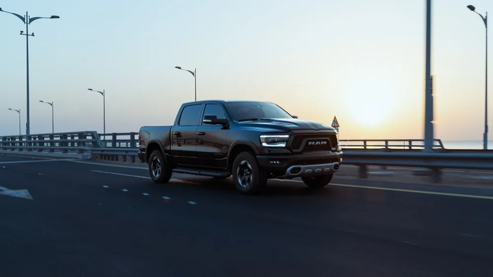Ram 1500 crossing a bridge