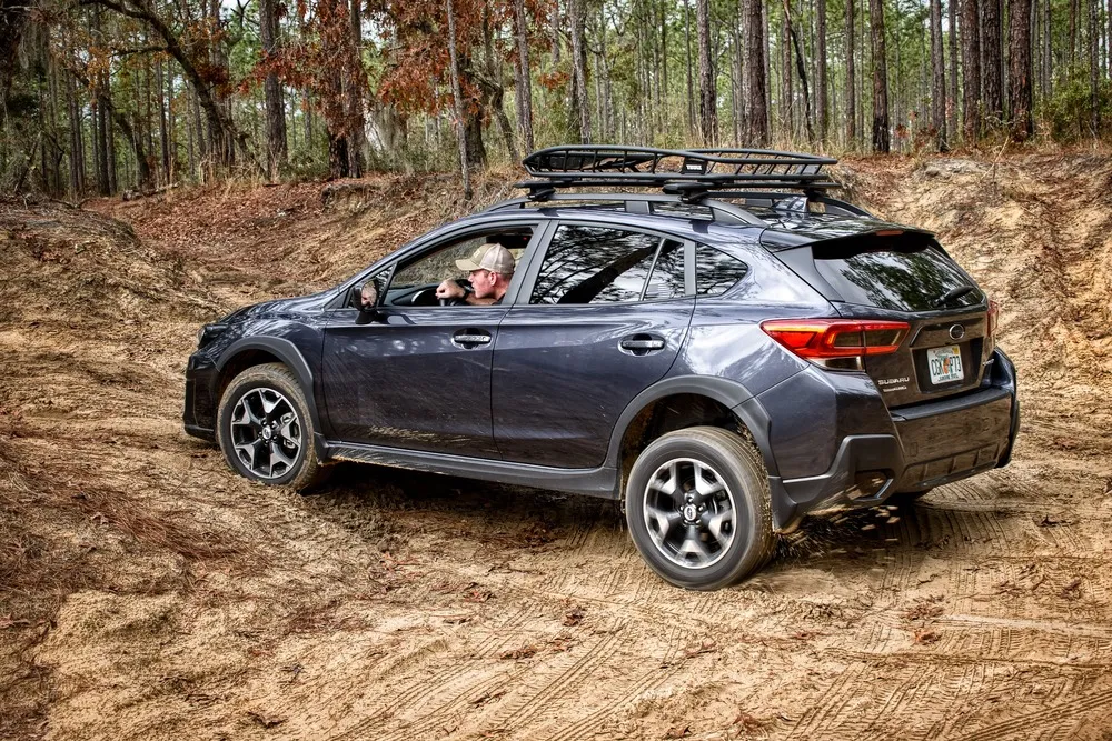 Subaru Crosstrek in the woods