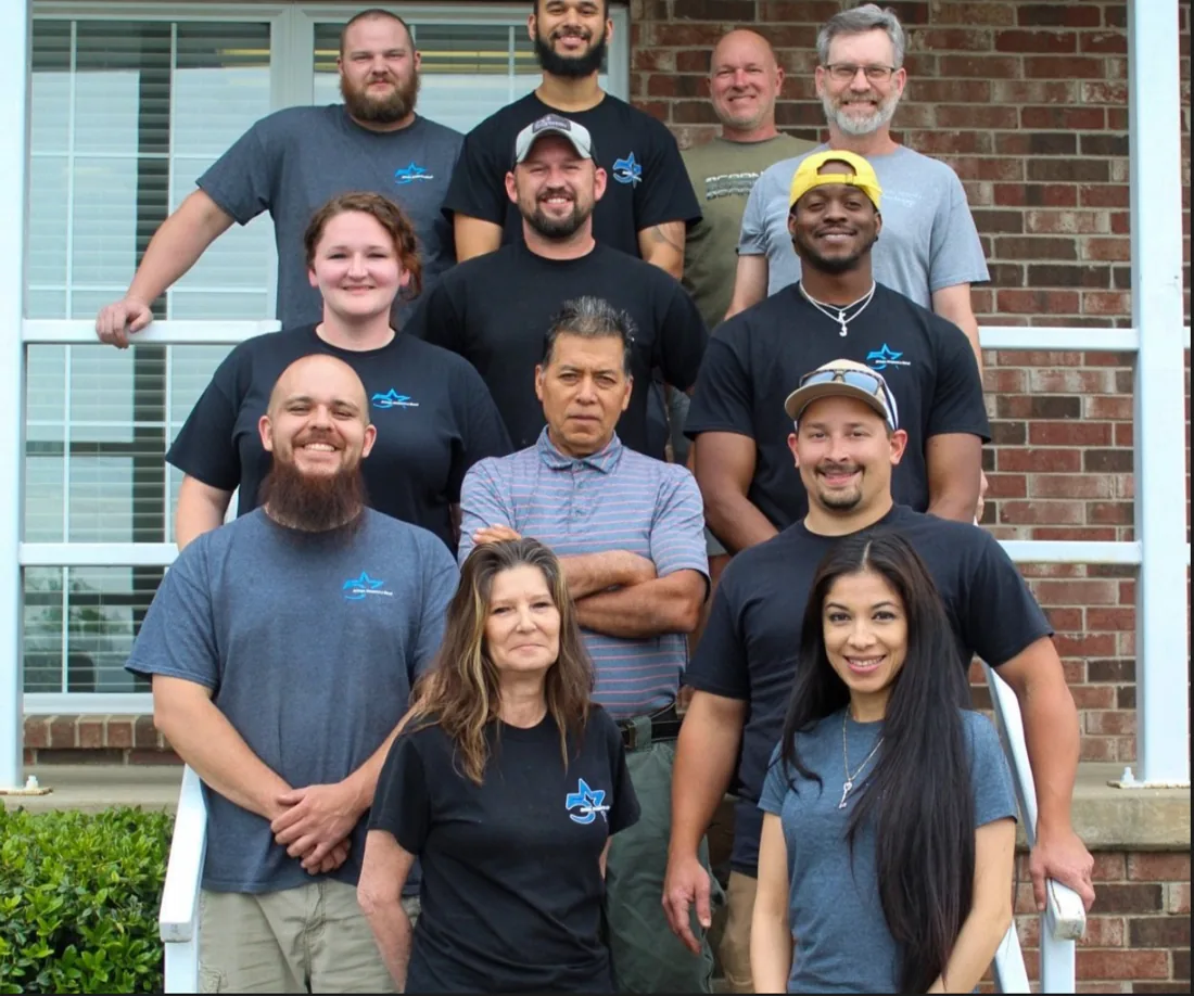 The Five Star Airbags team outside the shop in Jacksonville, Arkansas