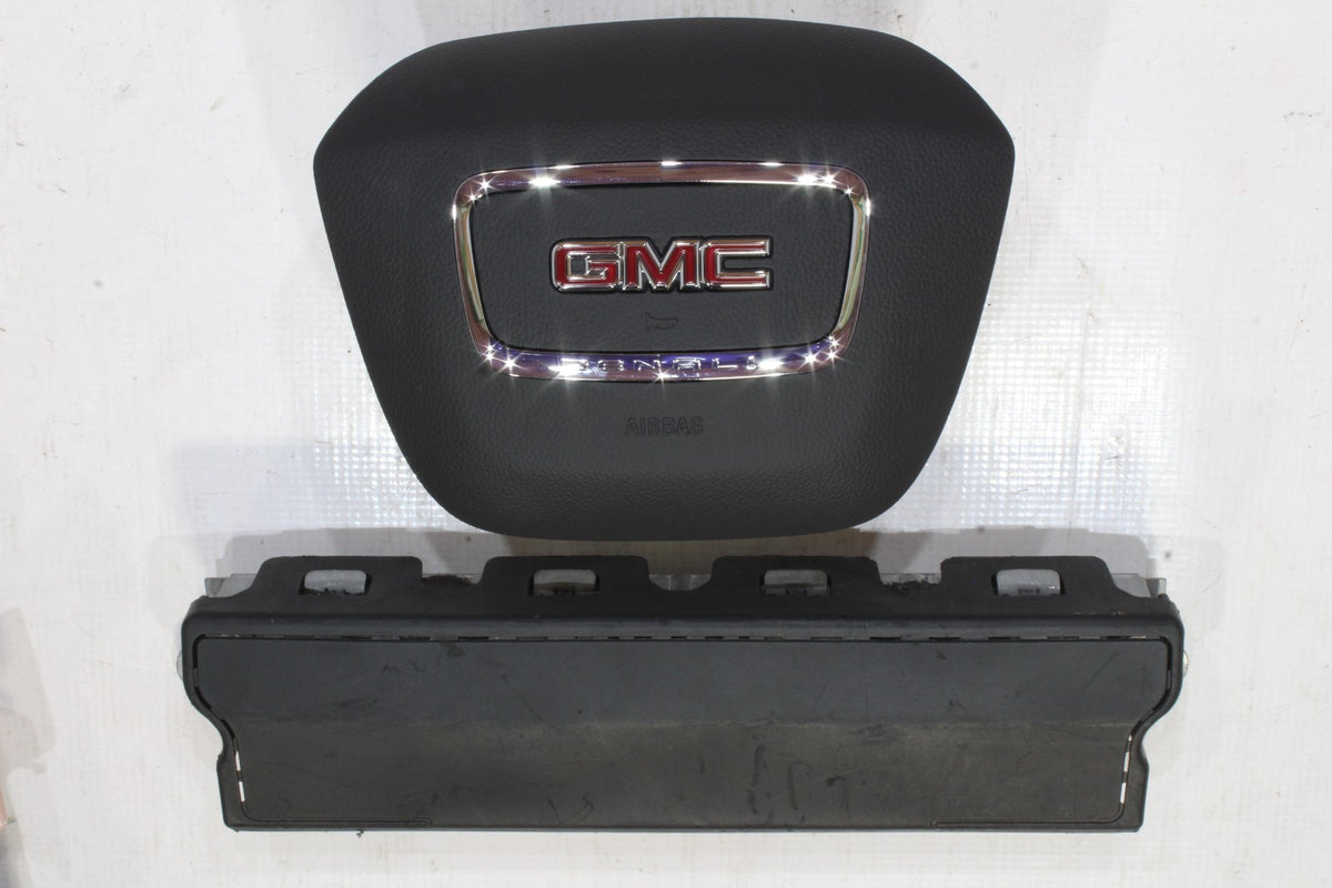 2019-2023 GMC Acadia Denali Driver Wheel (3-Pin) and Knee Airbag Set, Genuine OEM