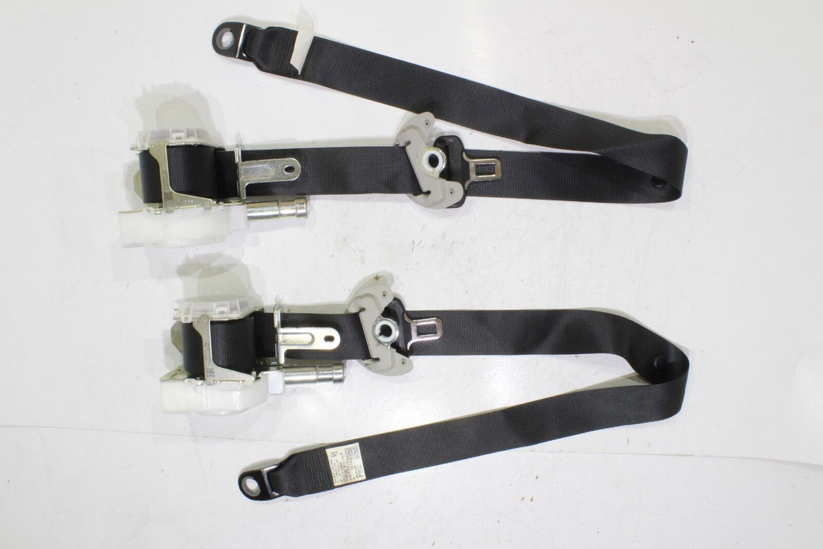 2014-2016 Toyota Corolla LH and RH Seat Belt Pretensioner Set, Black with Gray, Genuine OEM