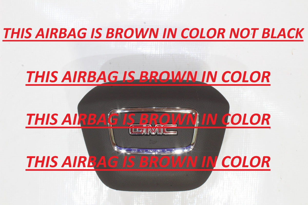 2019-2022 GMC Canyon Denali Driver Wheel Airbag, Brown, 3-Pin, Genuine OEM